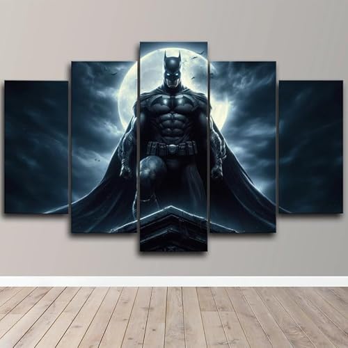 Leinwandbild 5 Teile Bilder 5 teilige Wandbilder Wandbilder Kunstdruck 150X80cm Mit Rahmen Vlies Leinwanddrucke Leinwandbilder Cadeau d'Halloween 5 teiliges wandbild von TERERGTS