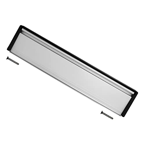 TERF® Doppelseitige Briefplatte, 300 mm, silberfarben, 300 mm, Zugluftstopper, Briefkastenabdeckung, federbelastete Platte, geeignet für 20 mm - 40 mm Türstärke, uPVC-Holztür mit Befestigungsschraube von TERF