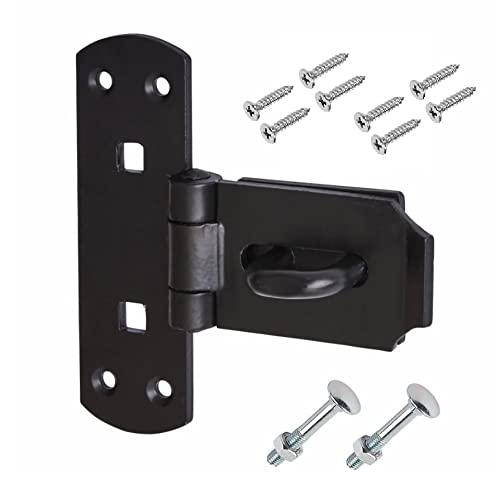 TERF® Hochbelastbare vertikale Haspe und Klammer-Set, schwarz, 150 mm, Verriegelungsstange, Schuppen, kommerzielles Tor und vielseitig einsetzbar von TERF