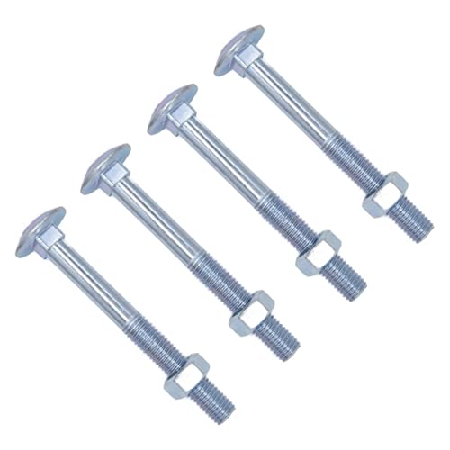 TERF® M10 x 220 mm Vierkantschraube und Mutter M10 (10 mm) x 220 mm Schlossschrauben mit Sechskantmuttern – 4 Stück von TERF