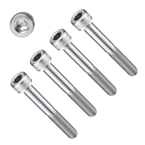 TERF® M12 x 55 mm Innensechskant-Maschinenschrauben, Edelstahl, A2 (304), Maschinenschraube M12 (12 mm) x 55 mm, Innensechskantschrauben, 4 Stück von TERF