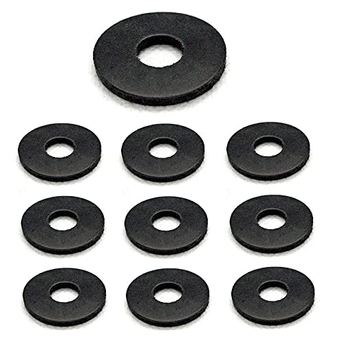 TERF® 10 Stück schwarze Gummi-Unterlegscheiben M10/10 mm x 30 mm x 2,5 mm, Penny-Unterlegscheiben, Größe: 10 mm Innendurchmesser (Loch) x 30 mm Außendurchmesser x 2,5 mm Dicke von TERF