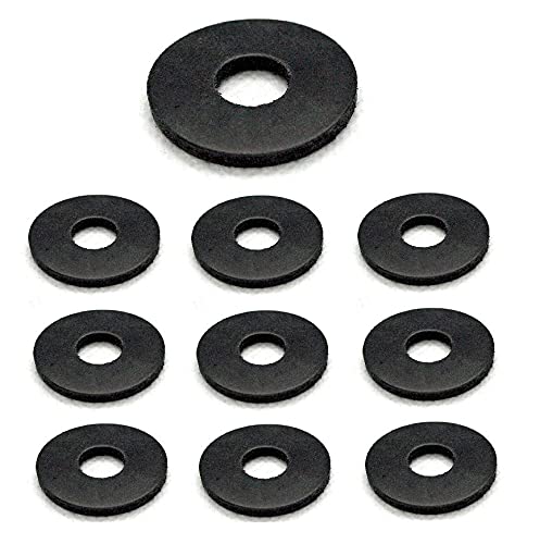 TERF® Penny-Unterlegscheiben aus Gummi, M6, 6 mm x 25 mm x 1,5 mm, Größe: 6 mm Innendurchmesser (Loch) x 25 mm Außendurchmesser x 1,5 mm Dicke, Schwarz, 10 Stück von TERF