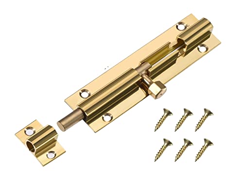 TERF® Türriegel aus poliertem Messing, 75 mm, Türriegel mit Schrauben, ideale Türschlösser für Innen- und Außentüren für Schlafzimmer, Badezimmer, WC, Schuppen, Tor, Schränke und Schränke – 75 mm von TERF