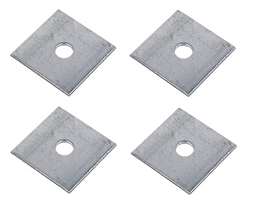 TERF® Vierkantscheiben-Unterlegscheibe, M12 (12 mm) x 40 mm x 5 mm, verzinkter Stahl, 12 mm Innendurchmesser (Loch) x 40 mm Außendurchmesser x 5 mm Dicke, Vierkantscheibe – 4 Stück von TERF
