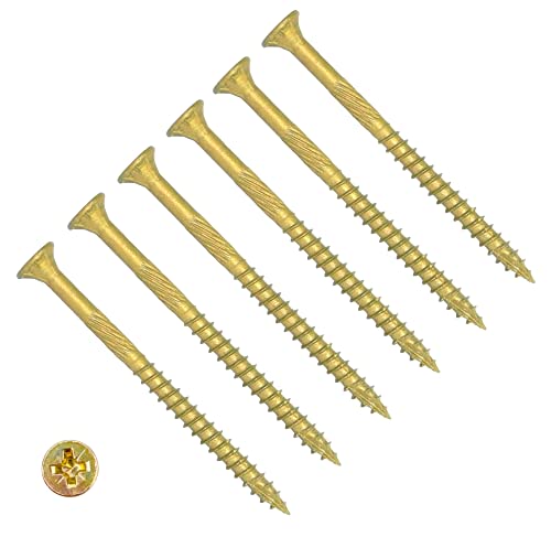 TERF Hochleistungs-Holzschraube, 4,0 x 75 mm, Pozidriv-Antrieb, flache Senkkopfschrauben, 4,0 x 75 mm, für Hartholzzaun, Bodenplatten, Hart- und Weichholz, 25 Stück, Zinkgelb TERF Hochleistungs-Holzschraube, 4,0 x 75 mm, Pozidriv-Antrieb, flache Senkkopfschrauben, 4,0 x 75 mm, für Hartholzzaun, Bodenplatten, Hart- und Weichholz, 25 Stück, Zinkgelb von TERF