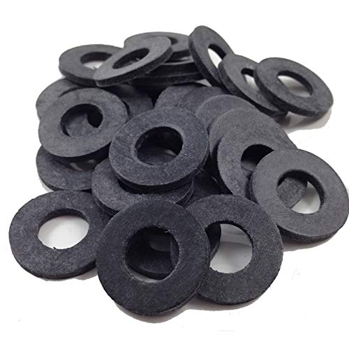 TERF Unterlegscheiben aus Gummi, M16, 16 mm Innendurchmesser (Loch) x 30 mm Außendurchmesser x 3 mm Dicke, flache Gummi-Unterlegscheiben – 10 Stück, Schwarz von TERF