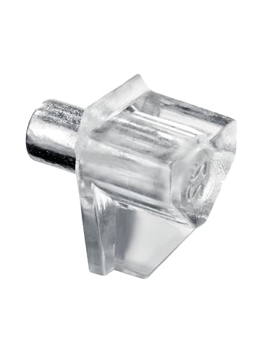 HSI Bodenträger 6mm Kunststoff transparent mit Metallzapfen | 100 Stück | Halter für Einlegeboden | Fachbodenträger | Regalbodenträger | Regalstifte von TERGATO