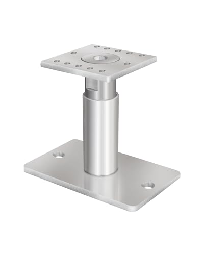 HSI Pfostenträger BASE Plus höhenverstellbar 140 + 50 mm für Holzkonstruktionen, Pfostenträger 100x100 mm aus Baustahl S235JR feuerverzinkt, Ohne Fräsen von TERGATO