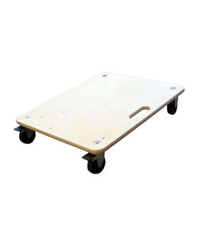 HSI Transportroller mit harten Rollen und Feststeller 600 x 500 mm - Rollbrett zum Transport von schweren Gegenständen bis zu 200 kg, Blockierbarer Möbelroller ohne Wegrollen von TERGATO