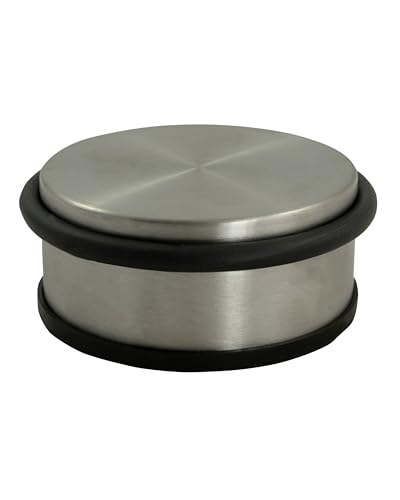 HSI Türstopper Boden Edelstahl 95 x 40 mm - Rutschfester Türstopper flach mit türschonendem Gummiring von TERGATO