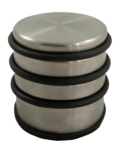HSI Türstopper Hoch Edelstahl 65 x 75 mm - Rutschfester Türstopper hoch mit drei türschonenden Gummiringen von TERGATO