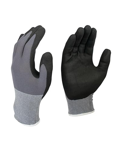 TERGATO Arbeitshandschuhe WorkFit E400 L - Größe 9-10 Paar - Montage - Nylon/Elastan-Endmmontagehandschuhe - Nitril, glatt - unisex - EN388 von TERGATO