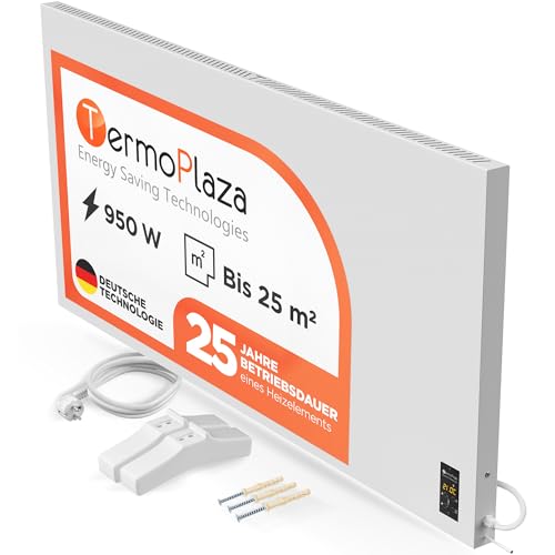 Elektro Infrarotheizung mit Thermostat TÜV 950 W bis 25m2 und Konvektor Heizung TermoPlaza - Infrarot Wandheizung und Infrarotheizung Standgerät - Elektroheizung Energiesparend Infrarot Heizstrahler von TERMOPLAZA
