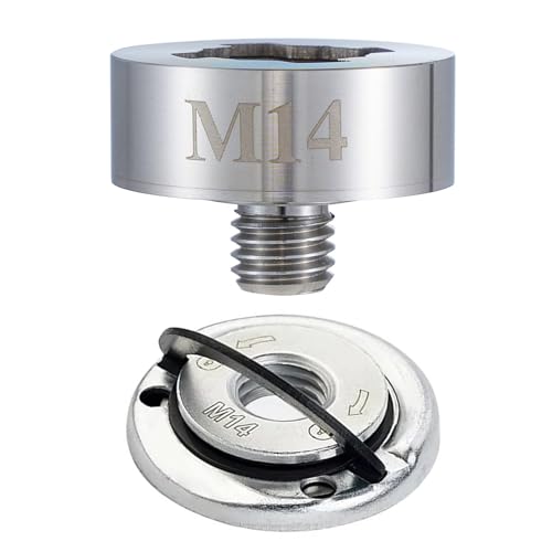 Stahl M14 Schleifwellen Adapter Set inkl. Flanschmutter Sichere Klemmplatte für X Winkel Winkel Adapter von TERNCOEW