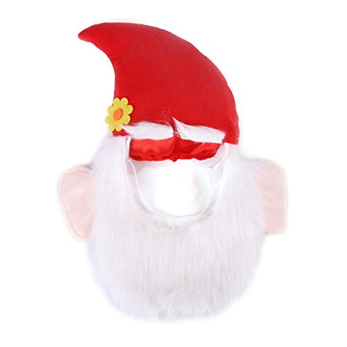 Weihnachtsmütze mit Bart für Halloween, lustiges Cosplay-Kostüm, warme Hundemütze von TERNCOEW
