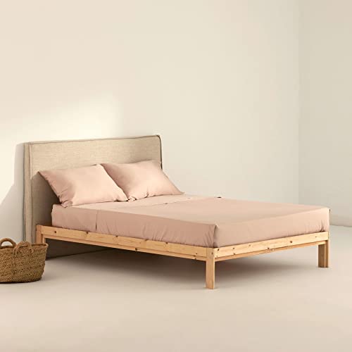 Belum Satin-Bettwäsche-Set, Fadenzahl 300, für 90-cm-Betten, Bettbezug: 160 x 270 cm, Spannbettlaken: 90 x 200 cm + 35 cm, Kissenbezug: 48 x 110 cm, Modell: Pink von BL BELUM