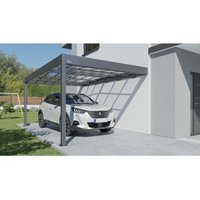 Anlehncarport Libeccio Carport aus Metall in Grau Unterstand Überdachung - Grau - Terrando von TERRANDO