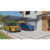 Doppelcarport Mistral Carport aus Metall in Grau Unterstand Überdachung - Grau - Terrando von TERRANDO