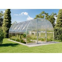 Terrando - Gewächshaus Estragon 3x4m Gewächshaus aus Metall in Silber, Anzuchthaus mit 4 mm Wandstärke Treibhaus Silber von TERRANDO