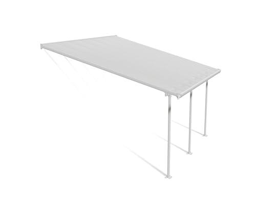 Canopia by Palram Terrassenüberdachung Alu Feria 4X4.2 Polycarbonat Hohlkammerplatten Pergola 425 x 385 cm Weiss zur Überdachung ihrer Terrasse von Palram