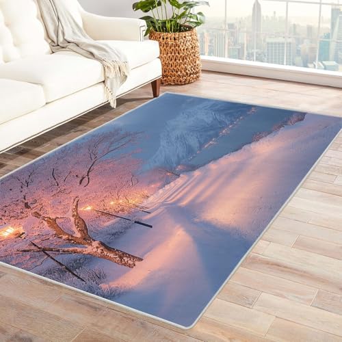 TERUEA 3D Täuschung Teppich Schöne Landschaft und eine gewundene Straße. Teppiche Rutschfester Weich Carpet Bodenmatte Fußmatte für Jugendzimmer Esszimmer Schlafzimmer(Weiß)-180x240cm von TERUEA