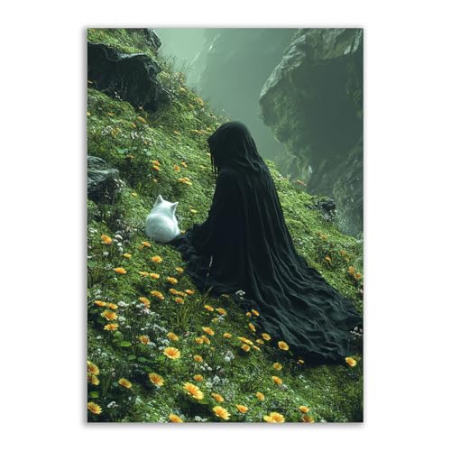 TERUEA Bilder auf Leinwand Leinwandbild Frau Ein Junge in Overall und Hut elegant Groß Wanddeko Bild Schlafzimmer Küche Deko Wandbilder Dekoration Art(Gelb)-40x60cm1 Ungerahmt von TERUEA