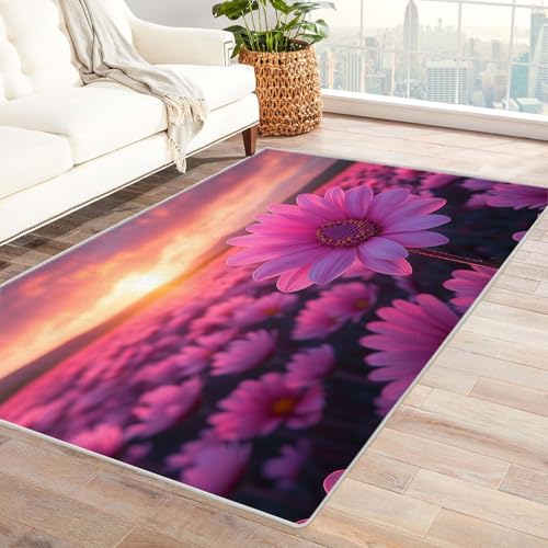 TERUEA Küchenteppich Für Küche Wohnzimmer Schlafzimmer Wildblumen in Einer Vase Gaming Teppiche, Unverzichtbare Fußmatte Für Teenager Und Teenagerer Wohnzimmer r(Brennendes Orange)-210x300cm von TERUEA