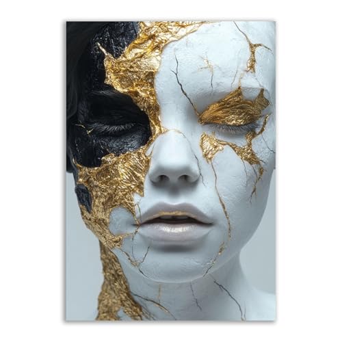 TERUEA Modernes Deko-Highlight Abstrakte Frau Leinwandbild Modern Canvas Groß XXL Schlafzimmer Wohnzimmer Wandbild Kunstdruck Halloween (Braun)-80x120cm1 Ungerahmt von TERUEA