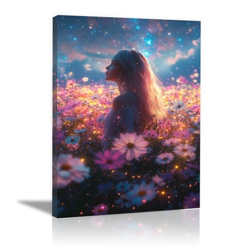 TERUEA Modernes Deko-Highlight Ein Kind hält einen altmodischen Kartoffelkorb, Leinwandbild Modern Canvas Groß XXL Schlafzimmer Wohnzimmer Wandbild Kunstdruck Halloween (Gelb)-70x100cm1 Gerahmt von TERUEA