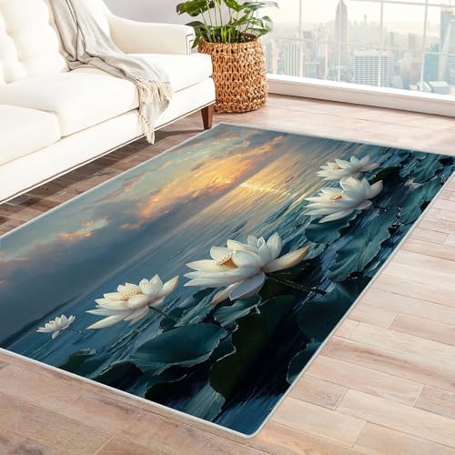 TERUEA Teppich Wohnzimmer, 3D Buntes Teppich Gelbe Blätter an Zweigen Junge Geschenk MäDchen Teenager Schlafzimmer, Rug Wohnzimmer Carpet Farbe Anti-Rutsch(Gelb)-120x180cm von TERUEA