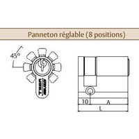 Tesa Assa Abloy - tesa TE5 vernickelter Zylinder 30x10 mit verstellbarem Bart - T53W3010N von TESA ASSA ABLOY