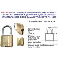 TESA 55 AN LT MASTER EMASAGRA Vorhängeschloss 35095D CODE 213553 TESA 55 AN LT MASTER EMASAGRA Vorhängeschloss 35095D CODE 213553 von TESA ASSA ABLOY