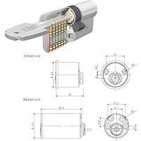 Tesa Assa Abloy - 03010125 Tesa Security T6TS 40 Short Cam Rundzylinder, mehrfarbig von TESA ASSA ABLOY