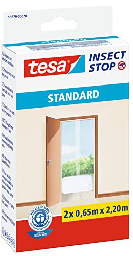 tesa Insect Stop STANDARD Fliegengitter für Türen - 2-tlg Insektenschutz Tür mit Klettband - Fliegen Netz ohne Bohren - Weiß, 2 x 65 cm x 220 cm tesa Insect Stop STANDARD Fliegengitter für Türen - 2-tlg Insektenschutz Tür mit Klettband - Fliegen Netz ohne Bohren - Weiß, 2 x 65 cm x 220 cm von tesa
