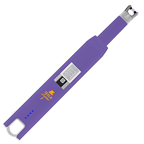 TESLA Lighter T07 Matt-Lila Lichtbogen-Feuerzeug, elektronisches USB Stabfeuerzeug, Single-Arc Lighter, wiederaufladbar von TESLA Lighter