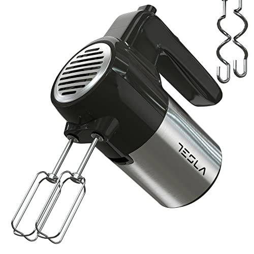 TESLA MX301BX Stabmixer (300 W, 5 Geschwindigkeiten, Turbofunktion, 2 Stäbe, 2 Haken), Rostschwarz von TESLA