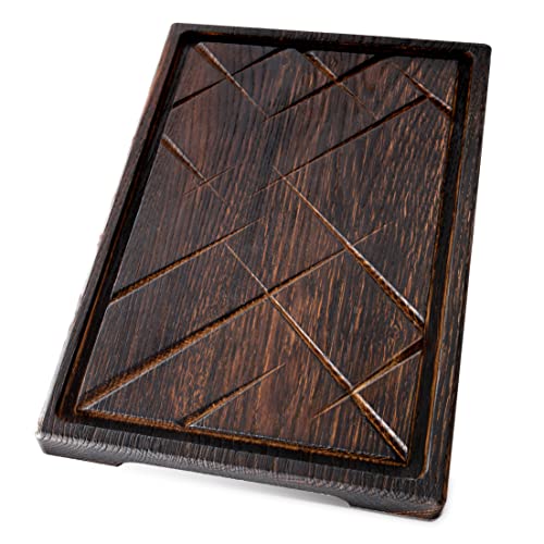 TESLYAR Steak Brett Servierbrett Holz Eichenholz 30x20cm (Medium) - Steak Servierplatte/Steakbrett Schneidebrett Holz Massiv/Holzbrett Küche/Vesperbrett Holz & Küchen Utensilien aus Massivholz von TESLYAR