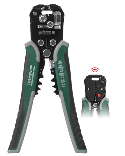 TESMEN TWS-322 Abisolierzange Automatisch mit berührungsloser Spannungserkennung, 4-in-1 abisolierwerkzeug, Crimpzange und Drahtschneider, Automatische Abisolierzange für 0,2-6mm²Elektrokabel von TESMEN