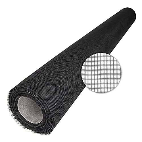 TESO Insektenschutz Gaze - Mückenschutz - Fliegengitter - UV-Beständig - mit PVC Beschichtung - einzeln verpackt (Schwarz, 100 x 500) von TESO