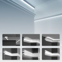 Led Einbauprofile aus xps mit Hartbeschichtung, indirekte Beleuchtung mit Lichtvouten Tesori kd: KD303 - 65 x 40 mm, 1.15 Meter / 1 Leiste von TESORI