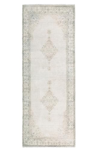 Kelim Vintage Teppich Wohnzimmer Sand 80 X 195 cm, Waschbar Boho Teppich Super Soft, Moderner Kurzflor Teppich von TESSO LIVING