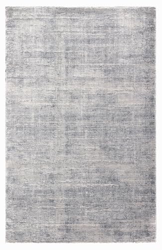 TESSO LIVING Kurzflor Teppich Laufer Wohnzimmer Silber 80 X 150 cm, Moderner Super Soft Kurzflor Teppich von TESSO LIVING