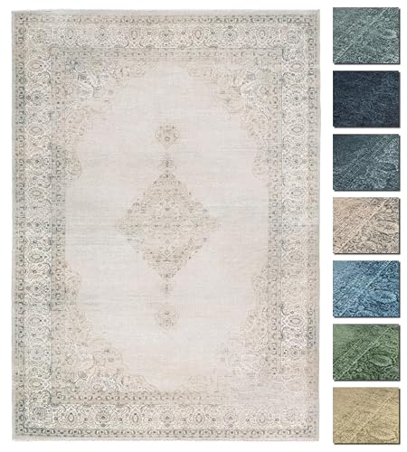 Kelim Vintage Teppich Wohnzimmer Sand 195 X 280 cm - Moderner Kurzflor Teppich - Super Soft Kelim Vintage Teppich Wohnzimmer Sand 195 X 280 cm - Moderner Kurzflor Teppich - Super Soft von TESSO LIVING