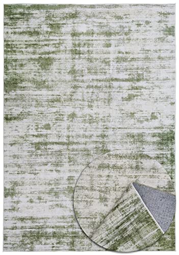 Modern Abstrakt Teppich - Weich - Maschinenwaschbar - rutschfest - Premium Polyester Fasern - Grün - 160cm x 230cm von TESSO LIVING