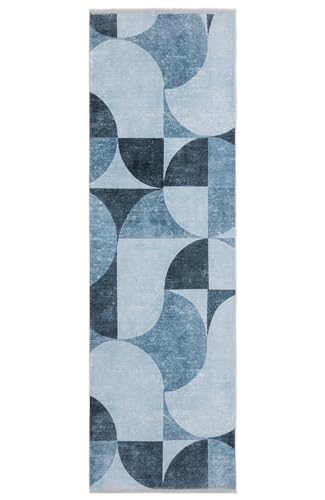 TESSO LIVING Waschbarer Wohnzimmer Teppich - Beige 195 x 280 cm - rutschfest & Machinewaschbar - Kurzflor Teppich mit Geometrischem Design von TESSO LIVING