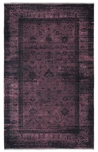 TESSO LIVING Vintage Boho Teppich Laufer Bordeaux Rot 120cm x 160cm, Waschbar Anti-Rusch Teppich Super Soft, Moderner Kurzflor Teppich von TESSO LIVING