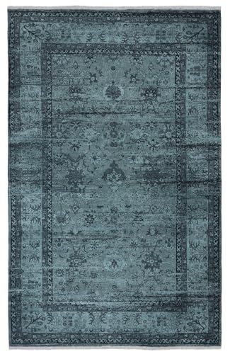 TESSO LIVING Vintage Boho Teppich Laufer Grün 155cm x 225cm, Waschbar Anti-Rusch Teppich Super Soft, Moderner Kurzflor Teppich von TESSO LIVING