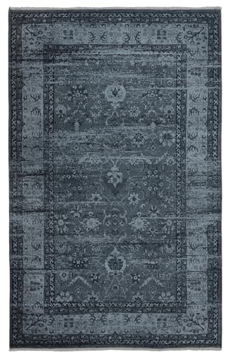 TESSO LIVING Vintage Boho Teppich Laufer Holzkohle 155cm x 225cm, Waschbar Anti-Rusch Teppich Super Soft, Moderner Kurzflor Teppich von TESSO LIVING