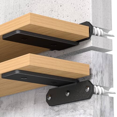 TESSTINA Regalhalterung Unsichtbar 80kg Schwerlast, Regalträger aus Metall Schwarz 3,8cm Höhe für 10-15cm Regalbrett Winkel Regal, Wandhalterung, Regalwinkel, Schwerlastkonsole, Shelf Bracket TESSTINA Regalhalterung Unsichtbar 80kg Schwerlast, Regalträger aus Metall Schwarz 3,8cm Höhe für 10-15cm Regalbrett Winkel Regal, Wandhalterung, Regalwinkel, Schwerlastkonsole, Shelf Bracket von TESSTINA